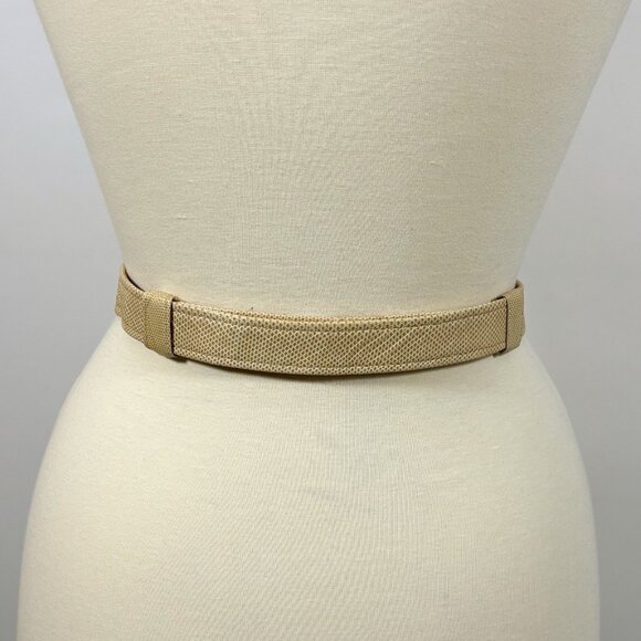 Alexis Kirk VTG Statement Belt Lucite Horn Cream Gold Adjustable Small/Medium